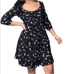 NWOT! Rue 21 Black and Floral Print Dress w/Quarter Sleeves